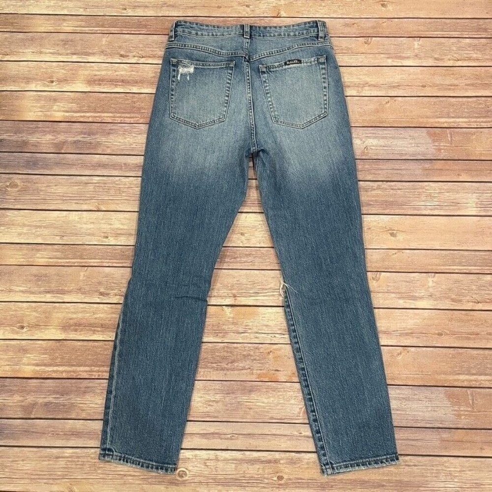 Rolla's Miller High Rise Slim Jeans Ripped Knees Distressed Light Wash - Picture 2 of 10